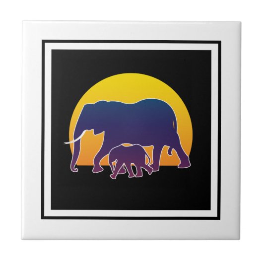 サンセットゾウ タイル (正面)