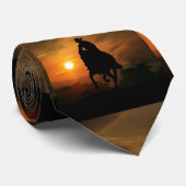 サンセットタイで乗馬するカウボーイ ネクタイ (ロール)