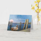 サンセットダックハッピーバースデー! カード (黄色い花)