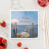 サンセットダックハッピーバースデー スタンダードランチョンナプキン (インサイチュ)