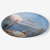 サンセットダックハッピーバースデー ペーパープレート (アングル)