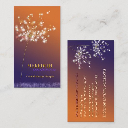 サンセットダンデリオユニークプロフェッショナル名刺 名刺 (正面/裏面)