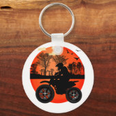 サンセットダートバイクライダーアドベンチャーシルエット キーホルダー (裏面)