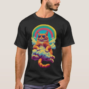サンセットチルキャットサングラススワッグキャットレトロ Tシャツ