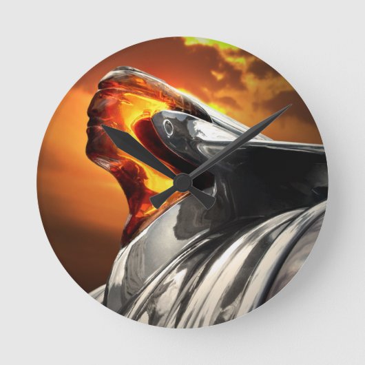 サンセットチーフポンティアックチーフテンクラシックカー ラウンド壁時計 (正面)