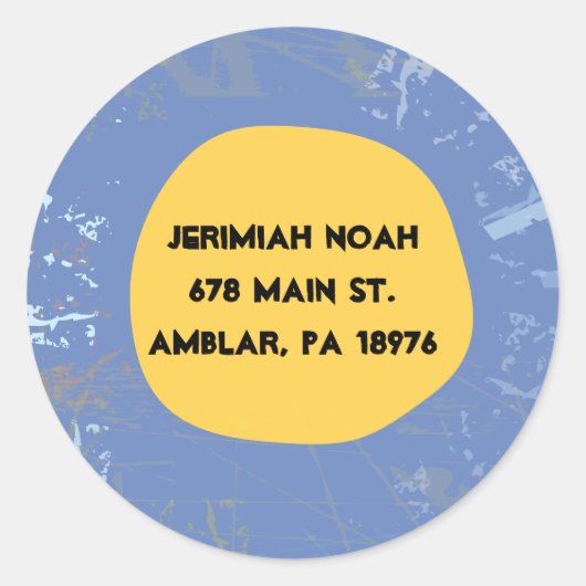 サンセットツリーのライフ差出人住所シール ラウンドシール (正面)