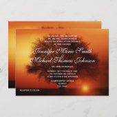 サンセットツリーシルエット秋の結婚式招待状 招待状 (正面/裏面)