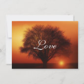 サンセットツリーシルエット秋の結婚式招待状 招待状 (裏面)