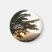 サンセットツリーズスペイン写真ラウンドマグネット マグネット (正面)