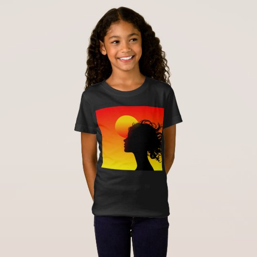 サンセットツリーネイチャーTシャツデザイン Tシャツ (正面フル)