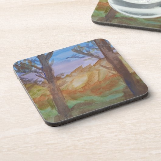 サンセットツリープラスティックコースター コースター (左側)