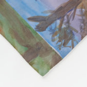 サンセットツリー フリースブランケット (角)