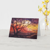 "サンセットツリー"国道グリーティングカード カード (黄色い花)
