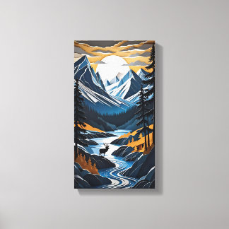 サンセットディアカンバスウォールアート キャンバスプリント