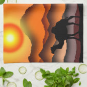 サンセットデザートカメルキッチンタオル キッチンタオル (折り畳み)