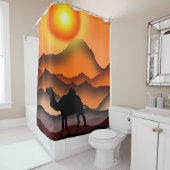 サンセットデザートカメルシャワーカーテン シャワーカーテン (インサイチュ)