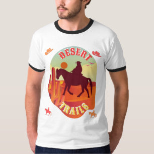 サンセットトレイル、カウボーイ&サボテン砂漠の旅。 Tシャツ