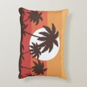 サンセットトロピカルパームビーチヴィンテージ アクセントクッション (裏面(縦))
