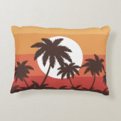 サンセットトロピカルパームビーチヴィンテージ アクセントクッション (裏面)