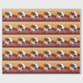 サンセットトロピカルパームビーチヴィンテージ ラッピングペーパー (フラット)