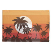 サンセットトロピカルパームビーチヴィンテージ 枕カバー (裏面)