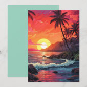 サンセットトロピカルビーチパラダイスアイランド 招待状 (正面/裏面)