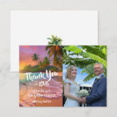 サンセットトロピカルビーチ感謝カード ウェディング サンキューカード (正面/裏面)