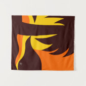 サンセットトールパームツリーオンサンショアビーチ タペストリー (正面(横))