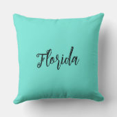 サンセットドリームズターコイズウォーター色ストライプの クッション (裏面)