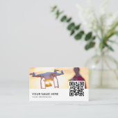 サンセットドローンのパイロットQRコード 名刺 (スタンド正面)