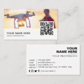 サンセットドローンのパイロットQRコード 名刺 (正面/裏面)