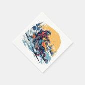 サンセットナプキンス付きスノーモービルパーティー スタンダードカクテルナプキン (角)