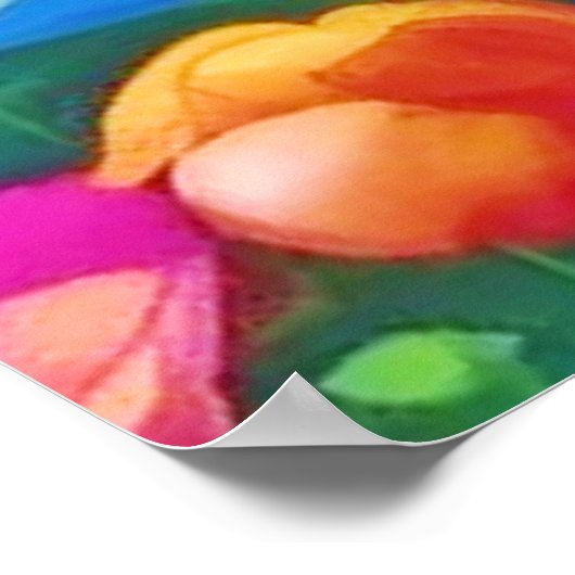 サンセットネイチャー万華鏡のように千変万化するパターン ポスター (角)