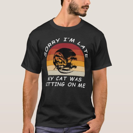 サンセットネップ: レトロな猫の夢 Tシャツ (正面)