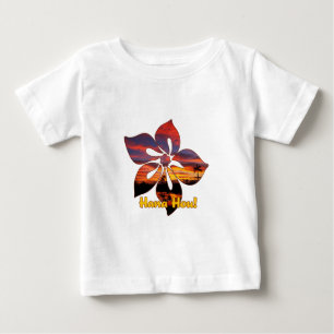 サンセットハイビスカスハワイアンティー ベビーTシャツ