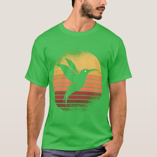 サンセットハチドリハチドリ鳥面白い Tシャツ (正面)