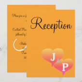 サンセットハーツオレンジ モノグラム 受付カード 招待状 (正面/裏面)