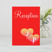 サンセットハーツ レッド モノグラム 受付カード 招待状 (スタンド正面)