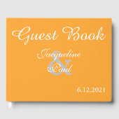 サンセットハートオレンジホワイト結婚ズブック ゲストブック (正面)