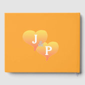 サンセットハートオレンジホワイト結婚ズブック ゲストブック (裏面)