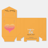 サンセットハートオレンジホワイト結婚式の引き出物ボックス フェイバーボックス (見開き)