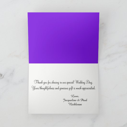 サンセットハートスミレットモ結婚ノグラム サンキューカード (内部)