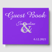 サンセットハートスモノグラムのミレ結婚ト ゲストブック (正面)