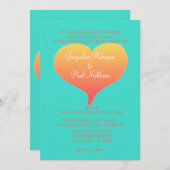 サンセットハートターコイズ 招待状 (正面/裏面)