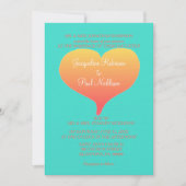 サンセットハートターコイズ 招待状 (正面)