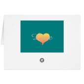 サンセットハートティール（緑がかった色）結婚グリーンズテーブルカード (裏面横)