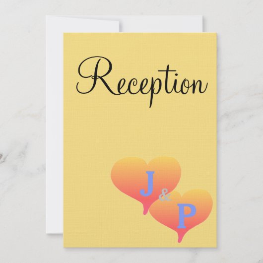 サンセットハートメルローイエローブルーモノグラム 招待状 (正面)