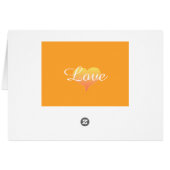 サンセットハート結婚オレンジのテーブルカード (裏面横)