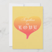 サンセットハート メロウイエロー ブルー ウェディング招待状 招待状 (裏面)