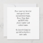 サンセットハート 愛の中国語シンボルへの招待 招待状 (裏面)